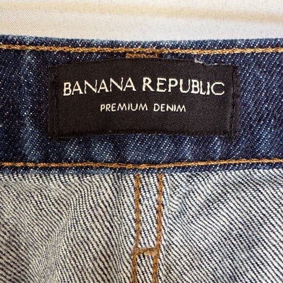 Banana Republic Premium Denim High Rise Relaxed Tapered Dark Blue Jeans Size 31 - Picture 12 of 16